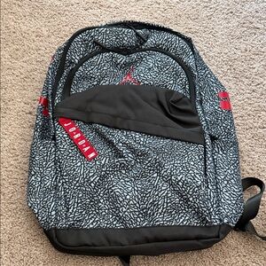 Jordan Black and Gray Patterned Men's Backpack